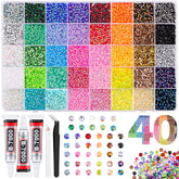 TINKRSTUFF rhinestones collection box with 40 grids for versatile DIY embellishments