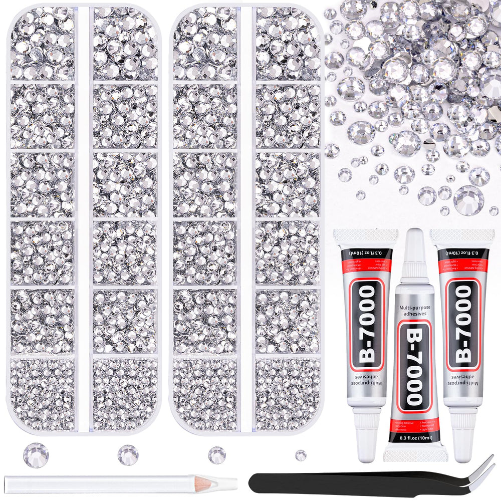 TINKRSTUFF rhinestones kit with two boxes and 12 grid sizes for versatile embellishments.