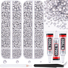 TINKRSTUFF rhinestones kit with two boxes and 12 grid sizes for versatile embellishments.