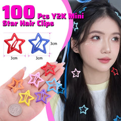 TINKRSTUFF colorful star barrettes, 1.18 inch, ideal for kids' daily looks.
