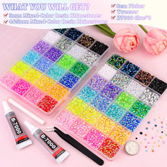 TINKRSTUFF storage boxes organize rhinestones in 24 grids.