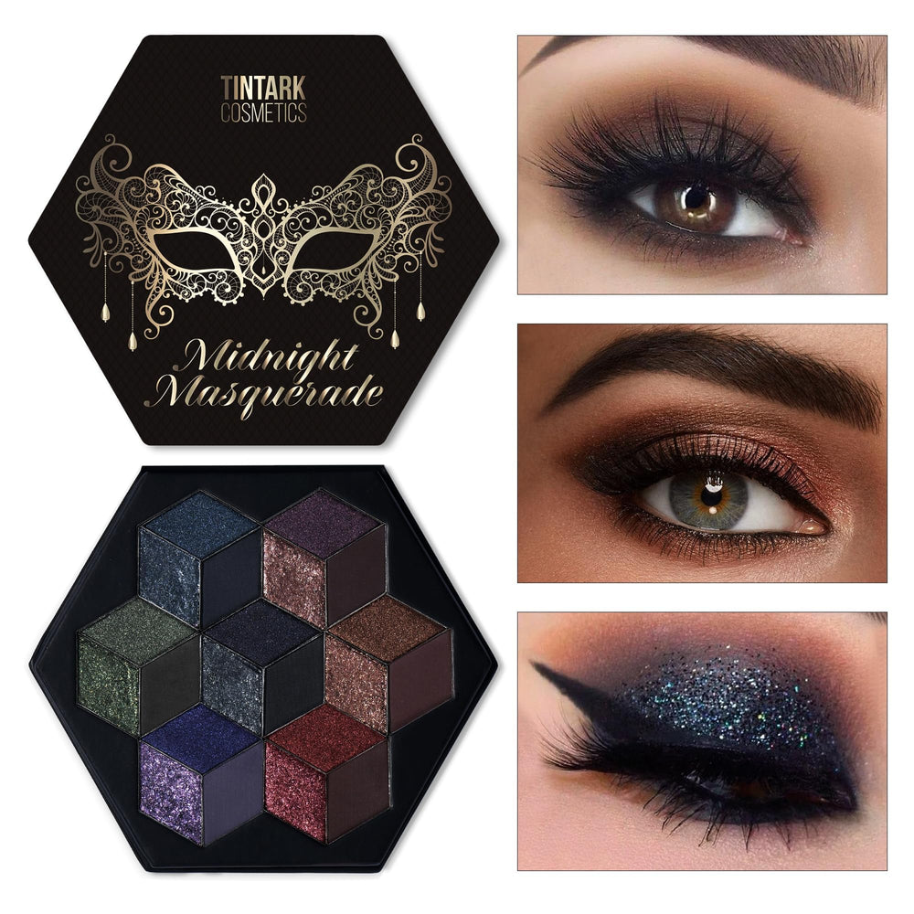 Tintark Paleta sombras negras mates para transiciones suaves en el ojo