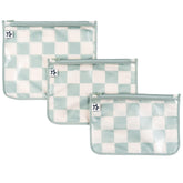 Tiny Twinkle Sage Checkers pouches front view for quick access to essentials.
