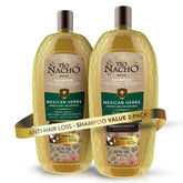 Tio Nacho shampoo bottle featuring rosemary and royal jelly for nourished scalp.