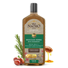 Tio Nacho Mexican Herbs Shampoo bottle with honey scent for daily cleansing.