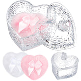 Tioncy hammered heart crystal puff container for elegant powder storage