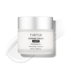TIRTIR Ceramic Cream Light muestra una textura suave para hidratación y luminosidad.