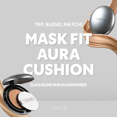 TIRTIR Mask Fit Aura Silver Cushion compact open view displaying creamy texture for seamless application