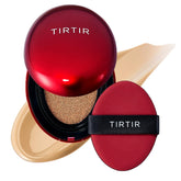 TIRTIR Mask Fit Red Cushion bottle close-up showing packaging and shade variety