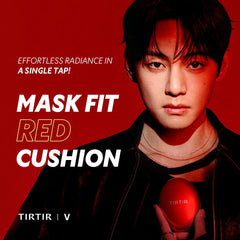 TIRTIR Mask Fit Red Cushion swatches displaying the wide 40-shade range for a perfect match.