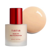 TIRTIR Mask Fit Red Foundation 21N Ivory bottle demonstrates long-lasting, hydrating coverage.