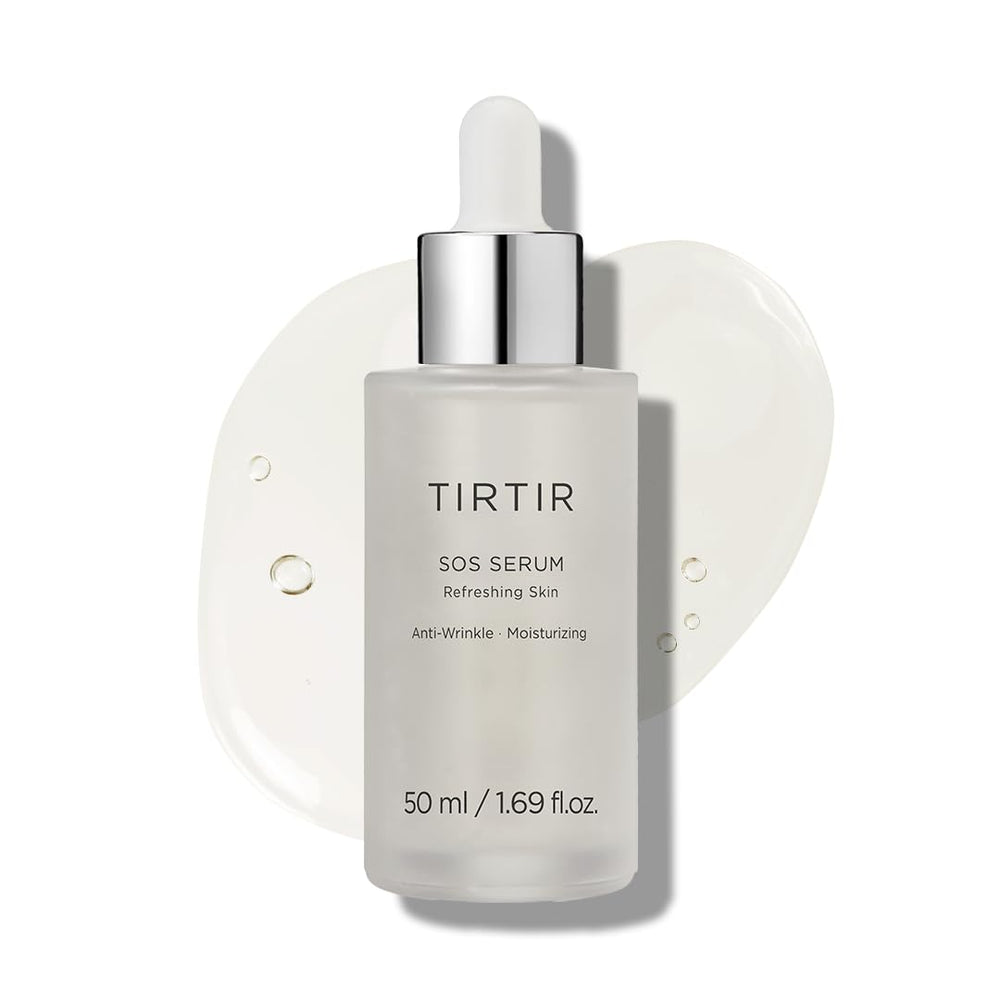 TIRTIR SOS Serum bottle with pump for easy, hydrating application.
