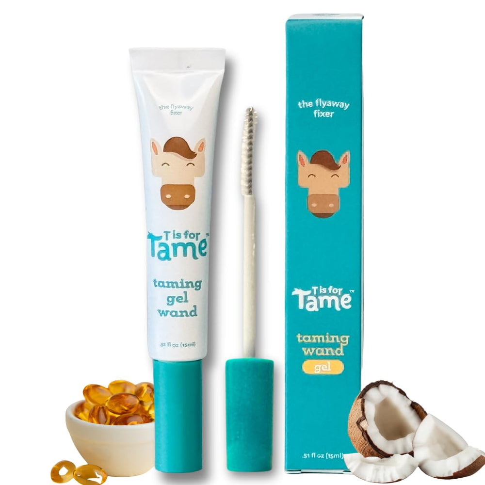 T is for Tame Taming Gel Wand offers quick flyaway control with a compact wand.