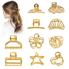 Tisenla gold hair clips set with ten styles for versatile styling and secure hold.