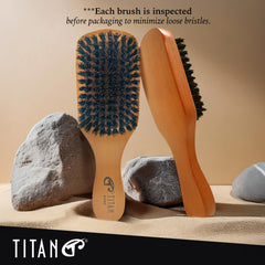 Titan Club Wave Brush shows bristles defining waves and texture for short hair.