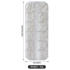 Tiwnefua 24Grid flatback crystals shine on nails.