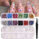 Tiwnefua 24Grid rhinestones boxes for easy DIY nail art.