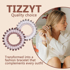 Waterproof TIZZYT spiral ties ready for swimming and workouts.