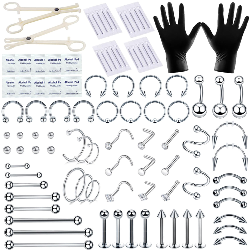 Kit TKKUY de perforación con 94 piezas en acero inoxidable para uso profesional