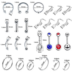 TKKUY multiple-gauges nose studs enable secure, comfortable fits.