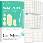 TKTK 443-count patches in dots offer discreet blemish coverage.