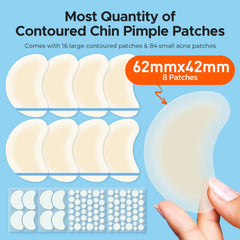 TKTK xl contoured patch 62x42mm covers large chin blemishes for discreet wear overnight.