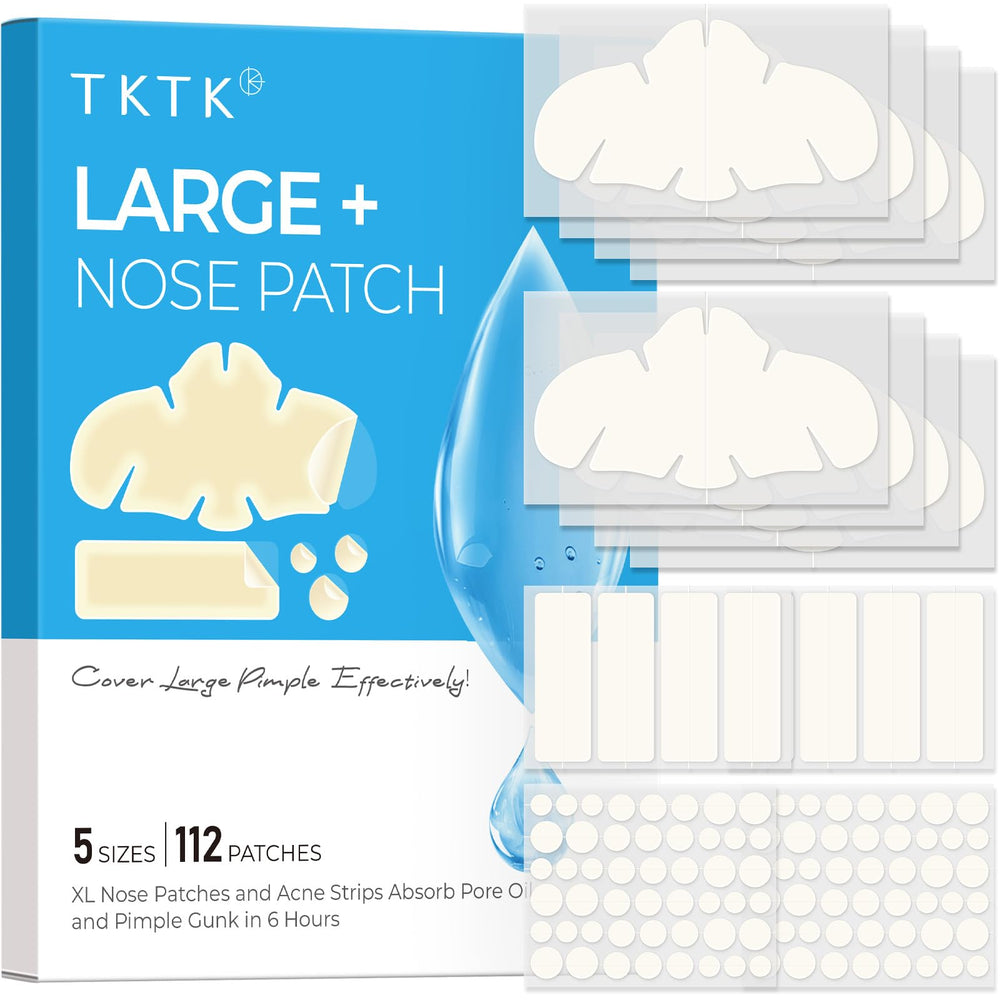 TKTK hydrocolloid nose patches contour to the nose and absorb oil for smoother pores