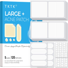 TKTK hydrocolloid square patch 45x45mm on skin for larger breakouts, discreet and breathable