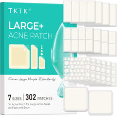 TKTK pimple patches on face closeup, discreet coverage for blemishes and quick protection