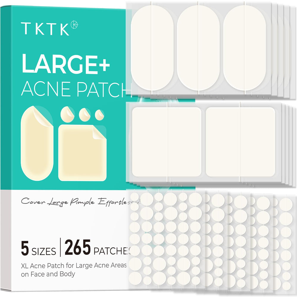 TKTK XL 60x30mm face patch provides wide coverage for larger breakouts.