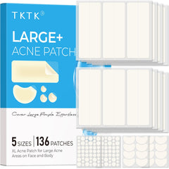 TKTK XL patch covering a large zit area for quick protection.