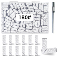 TKYZMS 100-piece sanding bands in a compact box for easy storage.