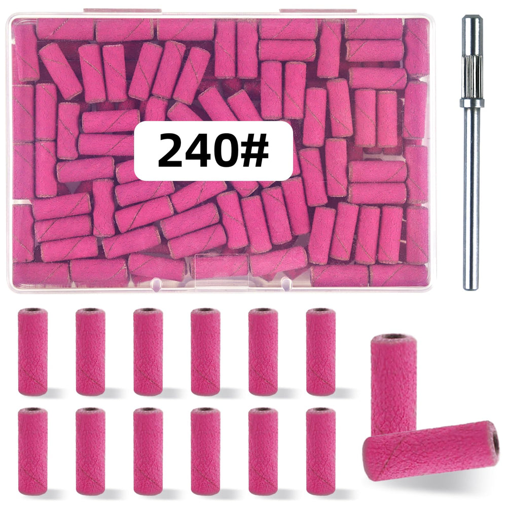 TKYZMS 100pcs pink mini sanding bands for precise nail shaping