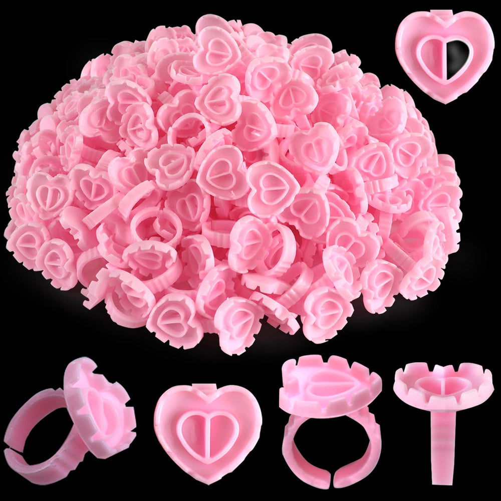TKYZMS pink disposable glue rings for eyelash extensions offering hygienic single-use convenience