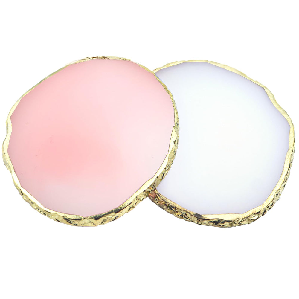 TKYZMS paleta de arte en resina blanco y rosa, ideal para mezclar esmaltes.