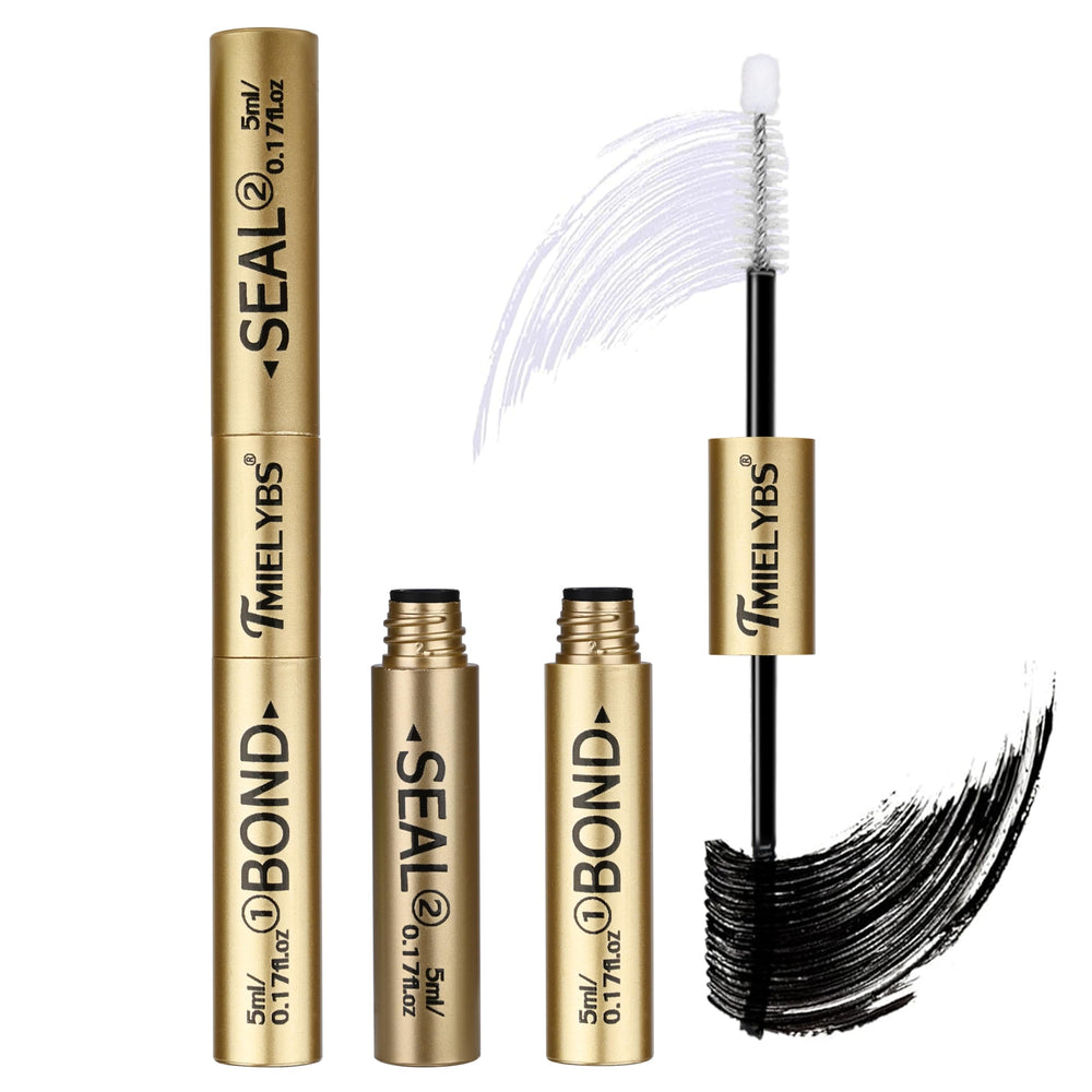 TMIELYBS Lash Bond and Seal bottle showing long‑lasting hold concept for clusters