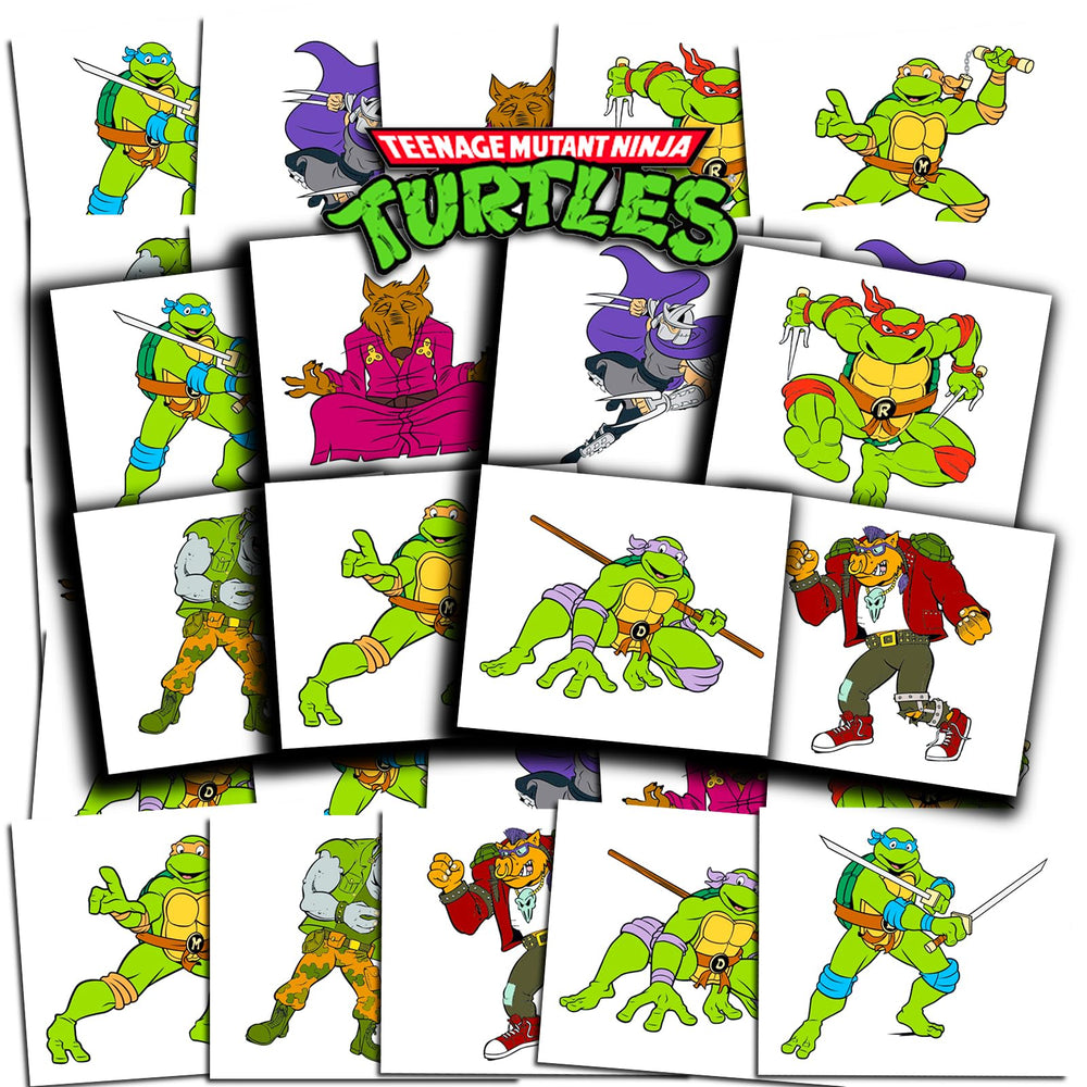TMNT Michelangelo hero design tattoo, perfect party favors for kids.