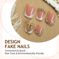 Uñas Tnbuokas con puntas francesas en distintas tallas para ajuste perfecto.