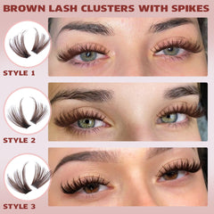TNFVLONEINS brown lash clusters D curl for deeper curl and fuller line