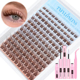 TNFVLONEINS brown lash clusters kit packaging for at-home styling