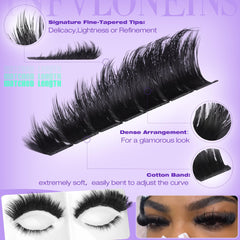 TNFVLONEINS manga cluster lashes 12-22mm for customizable eye shape and fullness