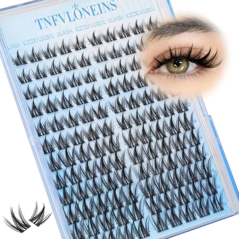 TNFVLONEINS Manga Lash Clusters with spikes for dramatic eye look.