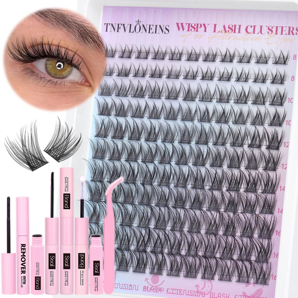 TNFVLONEINS natural lash clusters kit packaging highlights easy at home DIY lash extensions