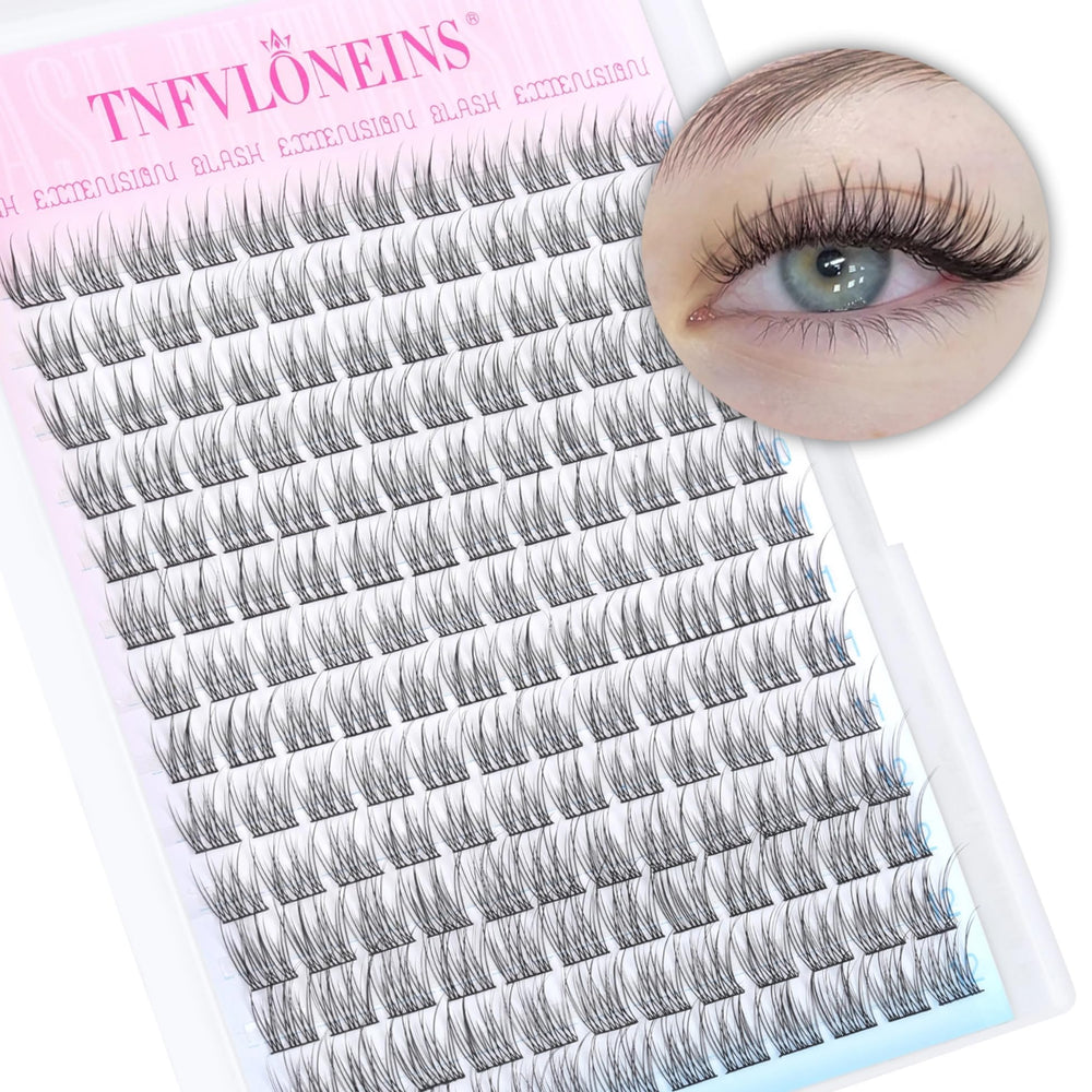 TNFVLONEINS natural lash clusters wispy 9-12mm for a subtle, eye-brightening effect