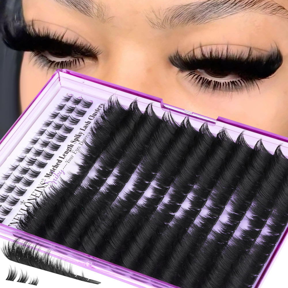 TNFVLONEINS mink lash clusters with spikes bottom lashes for dramatic eye enlargement