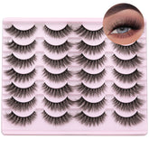 TNFVLONEINS wispy mink lashes 16mm cat-eye pack for daily subtle glam
