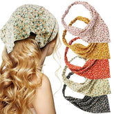 TOBATOBA floral bandana headband with vivid print for daily outfits