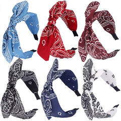 TOBATOBA diadema paisley con lazo y orejas removibles, estilo único para cualquier evento.