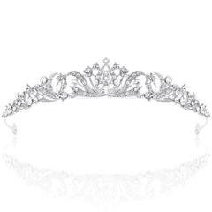 TOBATOBA tiara plateada para mujer, brillo elegante para bodas.