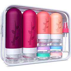Tocelffe travel bottles collection for organized toiletries and carry-on convenience.